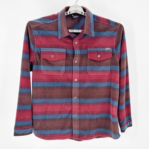 Eddie Bauer Chutes Microfleece Shirt  red blue gorpcore cabin hiking size XL - Picture 1 of 9